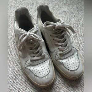 Veja White Sneakers with Suede Accents